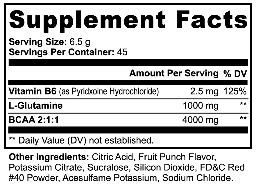 'Til Valhalla BCAA Post Workout (Fruit Punch)